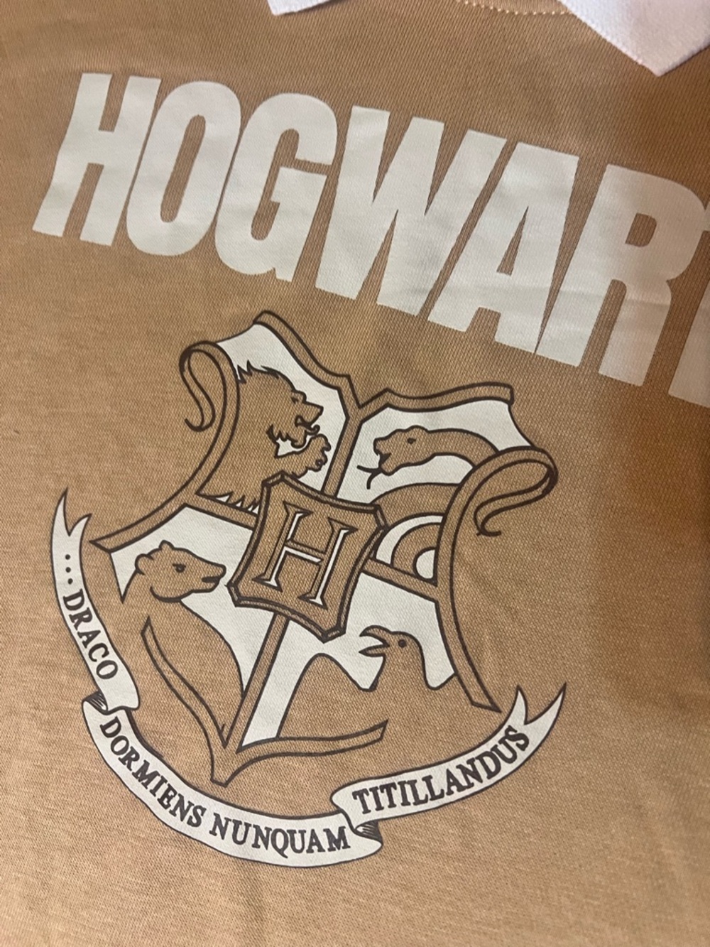 H&M Harry Potter Hogwarts Cropped Polo Sweatshirt Size L (12/14) NWOT - Picture 3 of 3